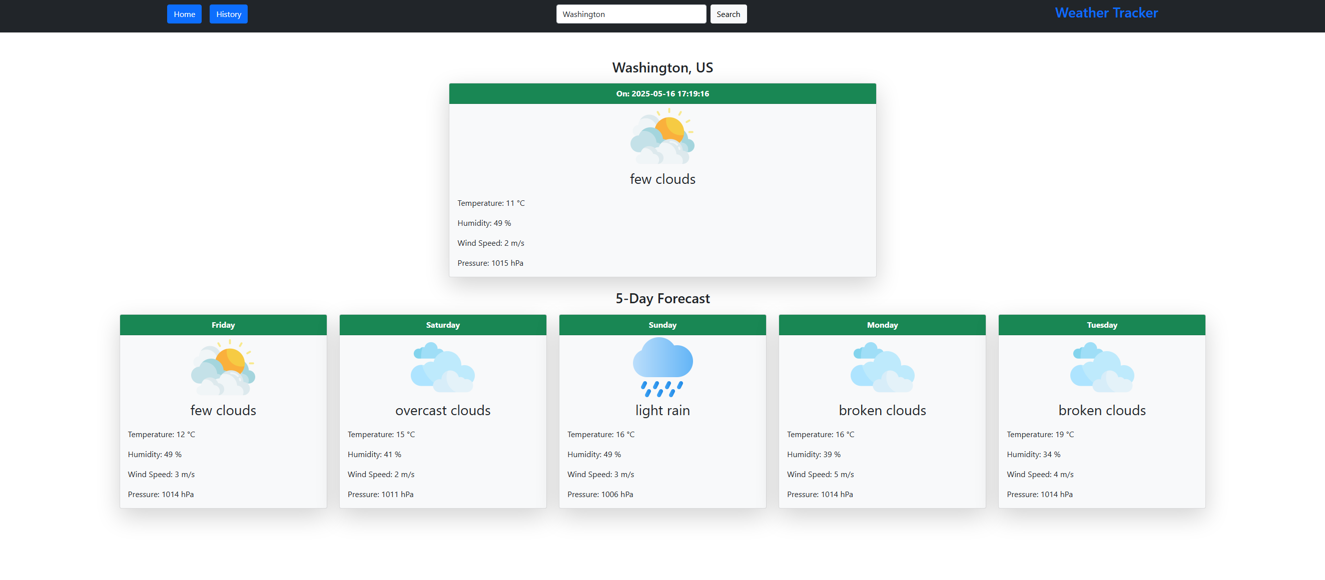 Weather Tracker API + Frontend